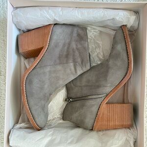 Loeffler Randall Ella Suede Booties - Gray Suede - Size 8
